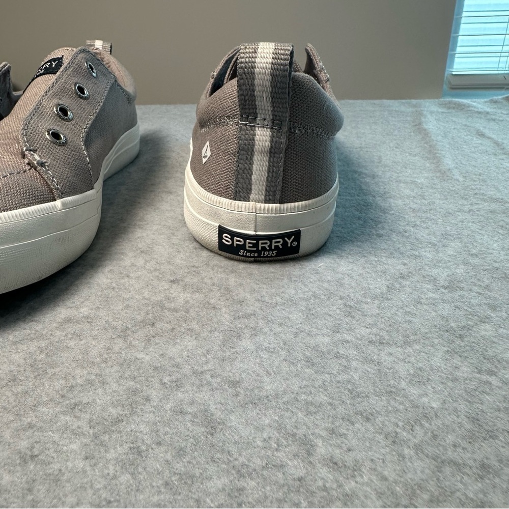 Sperry Crest Vibe Linen Grey Slip On Sneakers Womens 8.5 STS99042 - Picture 4 of 6